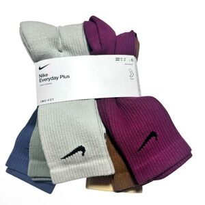Nike Everyday Plus Unisex Athletic Socks Blue Gray Mint Plum Yellow
Brown